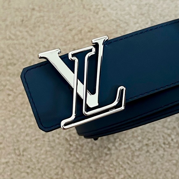 LOUIS VUITTON | LV Line 40 mm Reversible Blue Belt - Picture 3 of 9